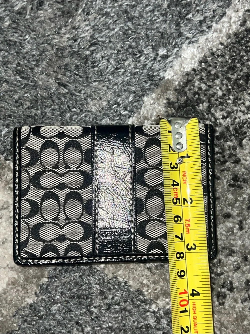 Coach Black & White Signature Card Case
